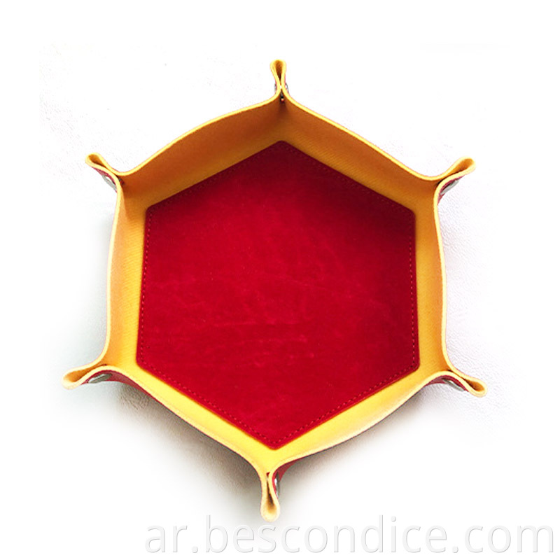 Leatherette Hexagon Foldable Dice Holder 5